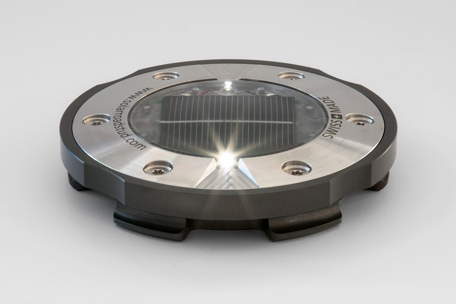 solar road stud integral milled aluminum body and inox steel ring for heavy duty application